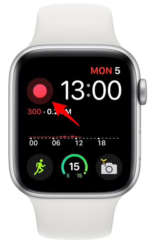 Just Press Record shortcut on an Apple Watch Face