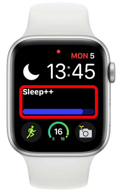 Sleep++ complication on an Apple Watch face