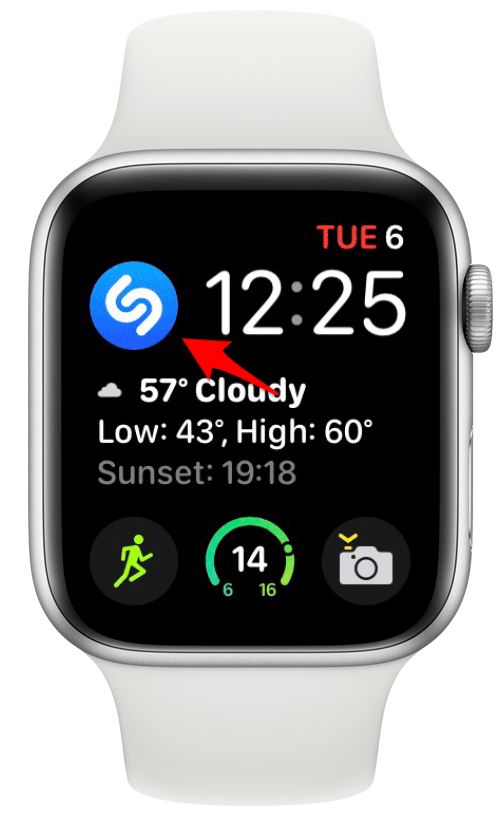 Shazam complication on an Apple Watch face