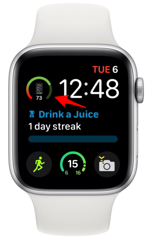 Battery Phone complication on an Apple Watch face