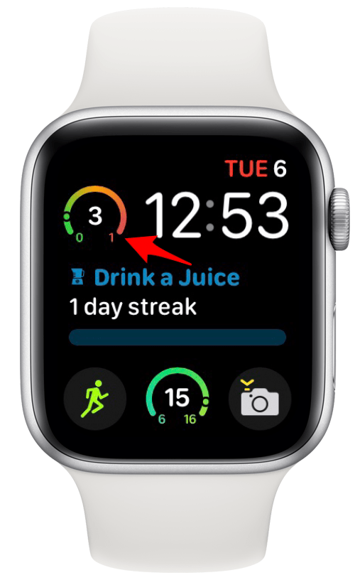 ETA complication on an Apple Watch face