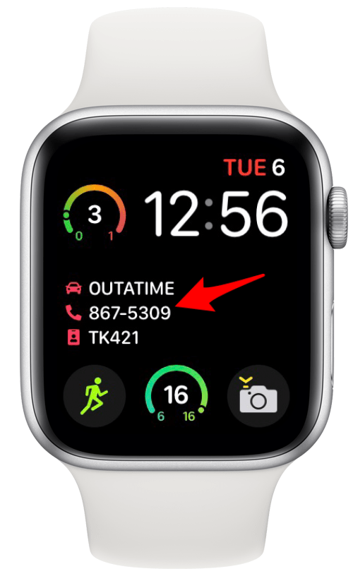 Cheatsheet complication on an Apple Watch face