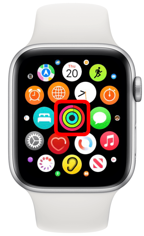 Tap the Activity app - activity rings on apple watch
