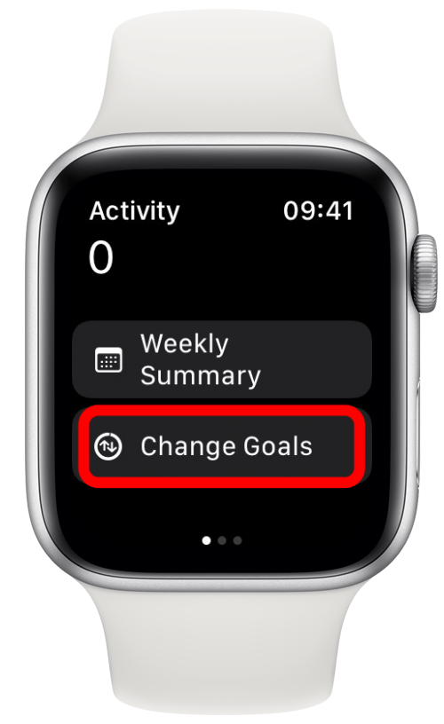 Scroll to the bottom and tap Change Goals - apple watch activity tracker	