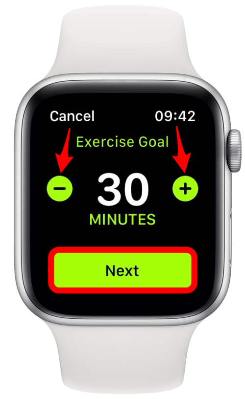 Next, you can change your Exercise Goal - how do i change my fitness goals on apple watch