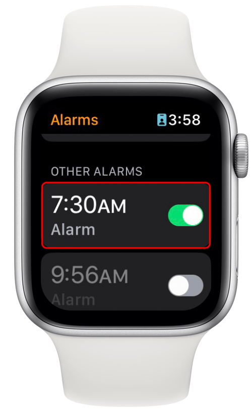 You can edit the alarm tapping it.
