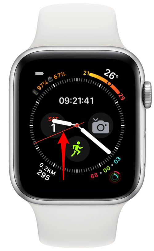 opening the Control Center on your Apple Watch