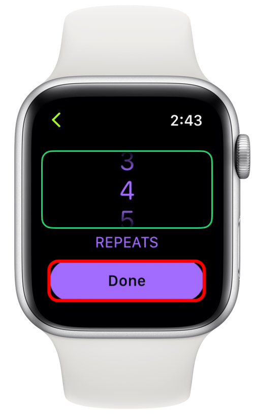 Tap Done apple watch fitness tips