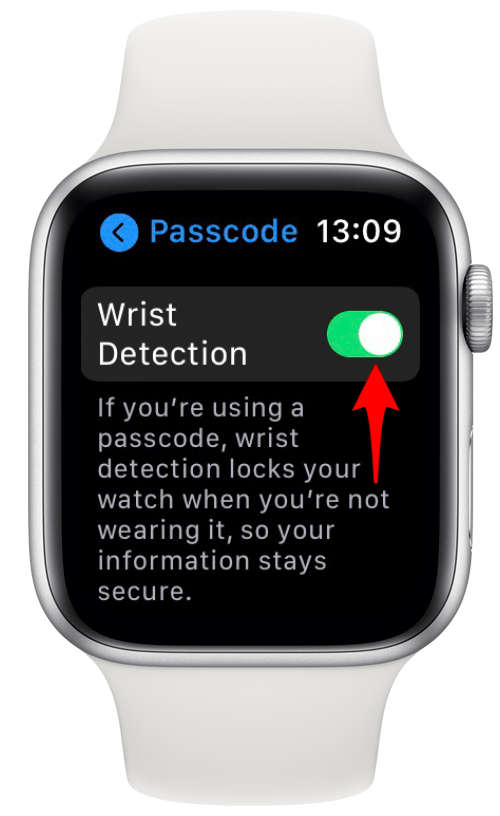 Toggle Wrist Detection to on.