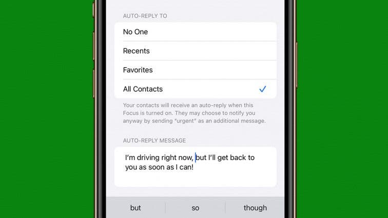 Auto Reply Focus mode Driving top image
