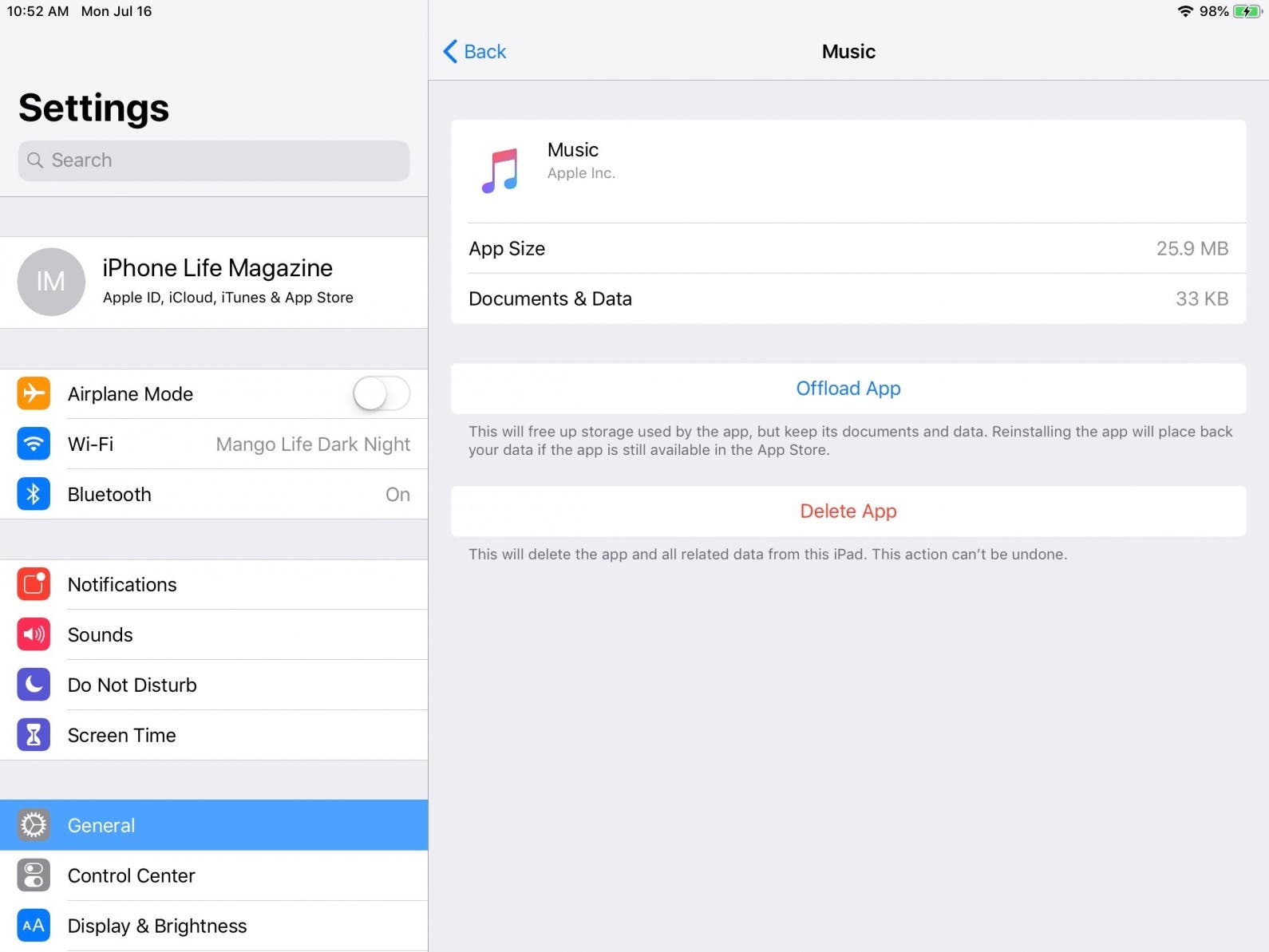 how to clear ipad