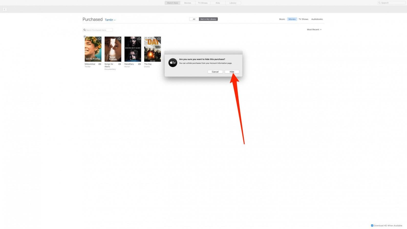 How to Hide Movies from Family Sharing