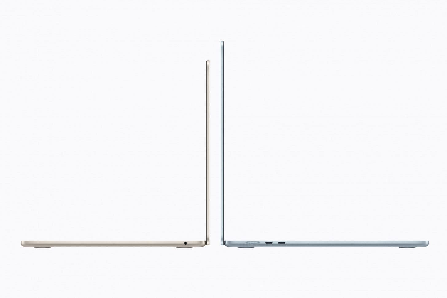 a photo showing two unfolded macbook airs side by side