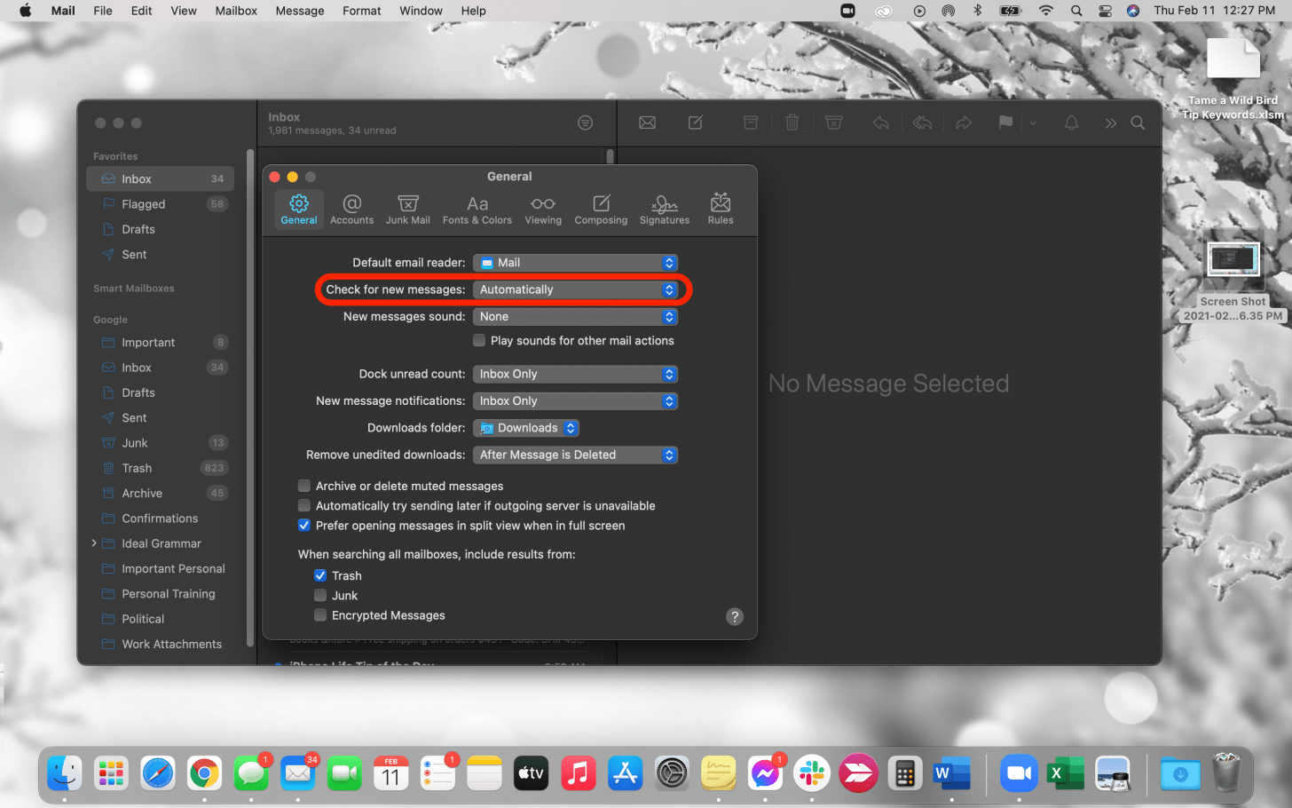 Adjust check for new messages