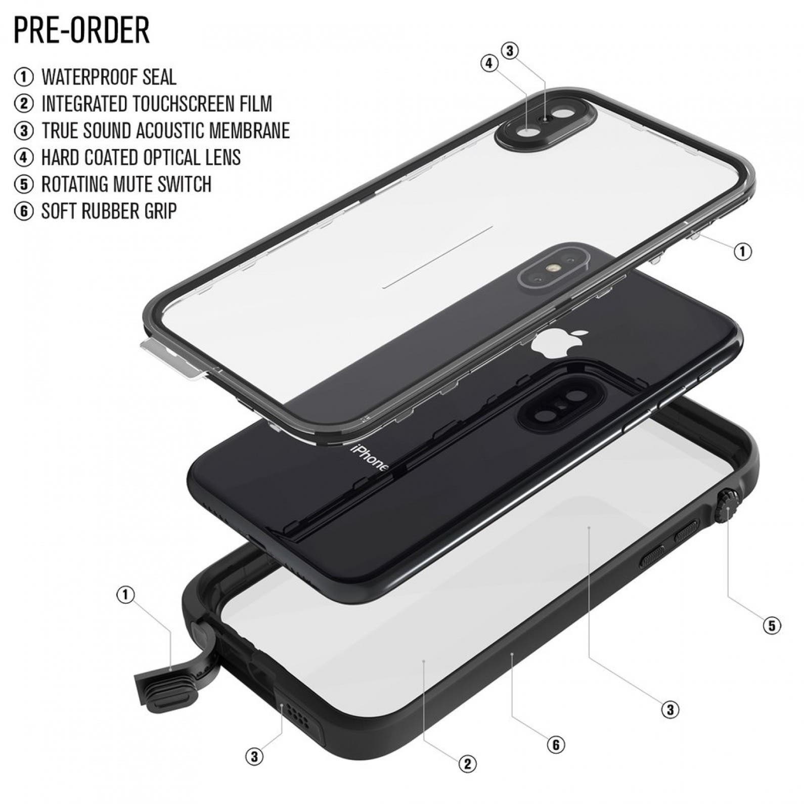 Catalyst Impact Protection Case for iPhone x / XS, Clear