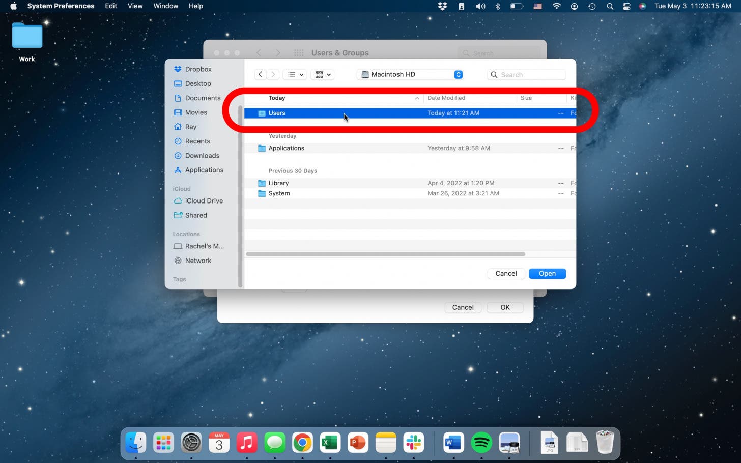 select users to change home folder name