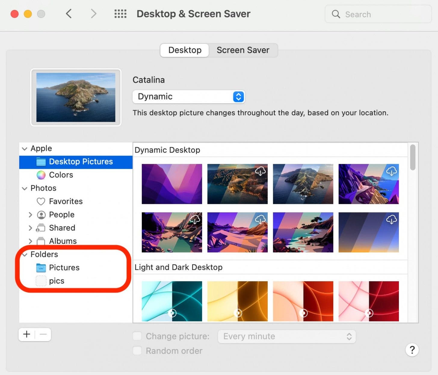 Change Desktop background step 8 - Folders