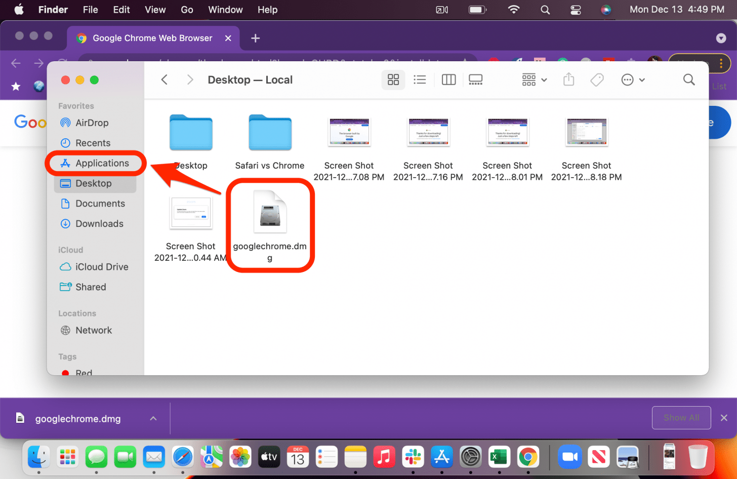 You will see the download now; click the small arrow - browser mac chrome