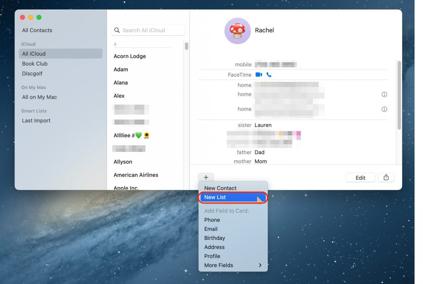 create contact group iphone