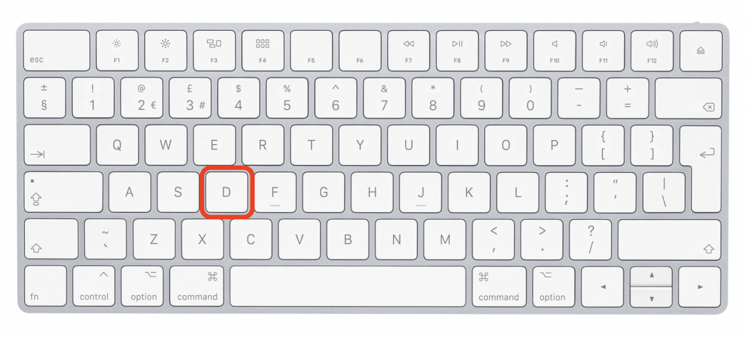 Нажмите клавишу D, чтобы запустить Apple Hardware Test.