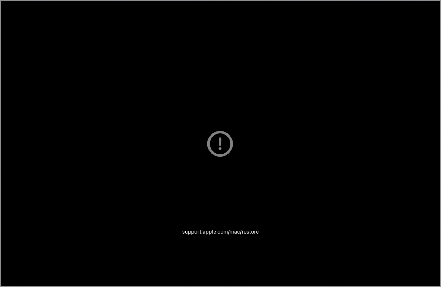 exclamation point mac screen