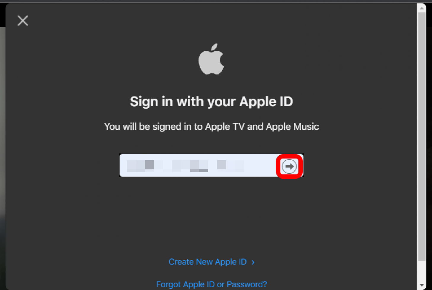 how to watch ted lasso - enter Apple ID