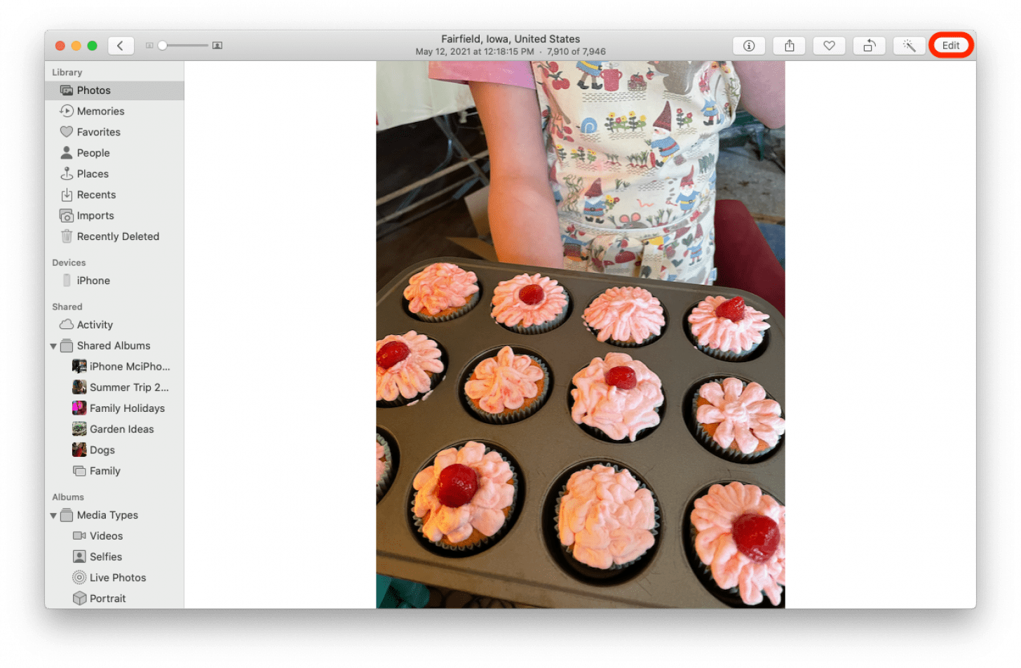 click edit on the photo on mac