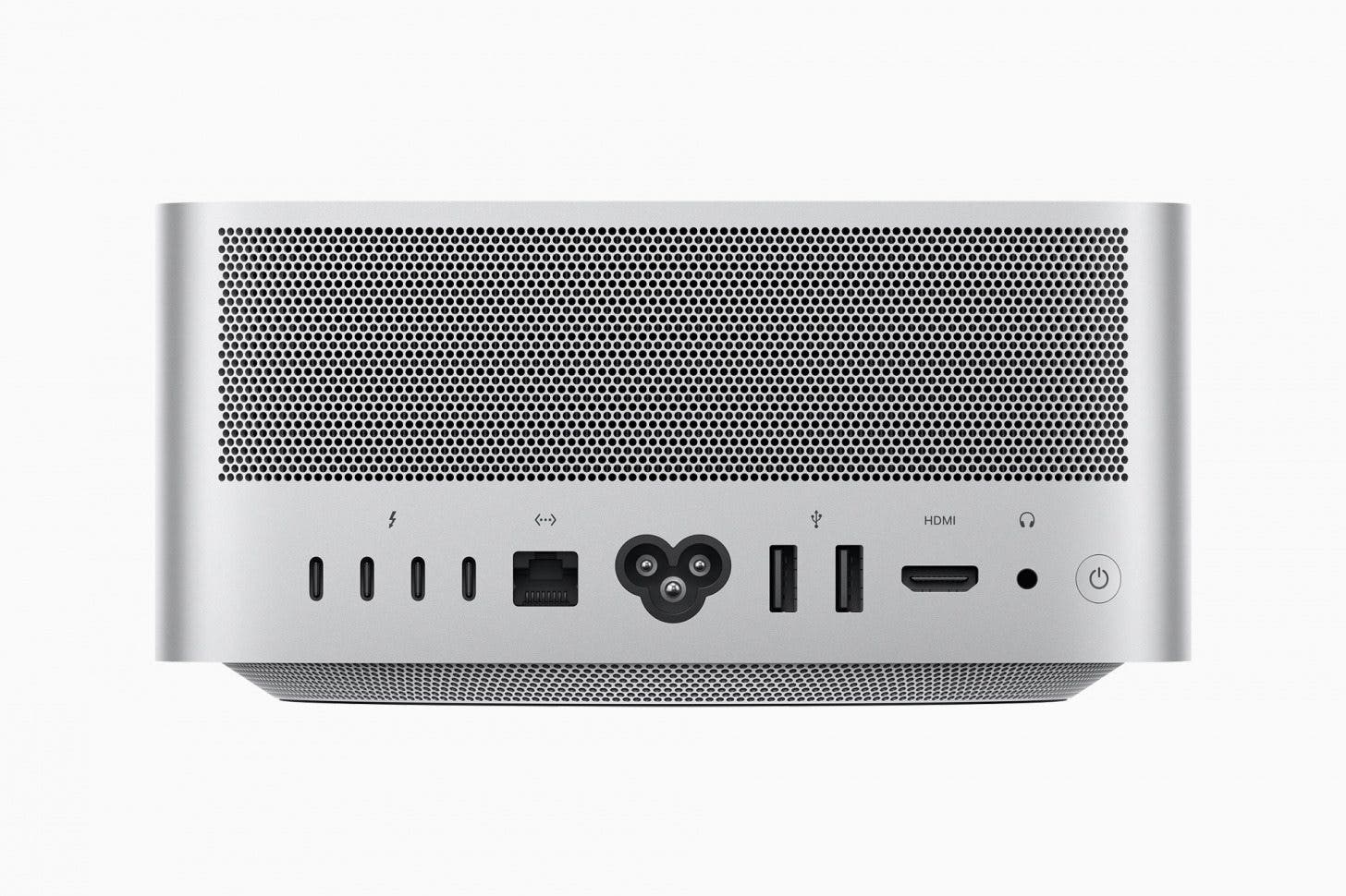the back-end of the Mac Studio showing ports