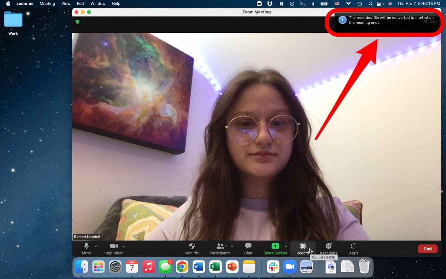 zoom notification saved recording