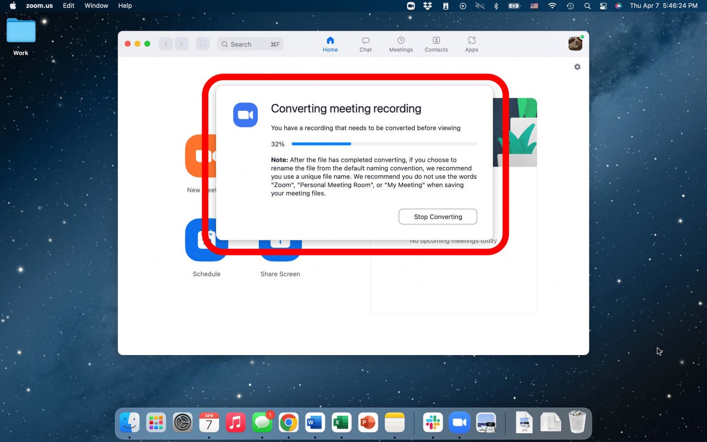 zoom automatically converts file