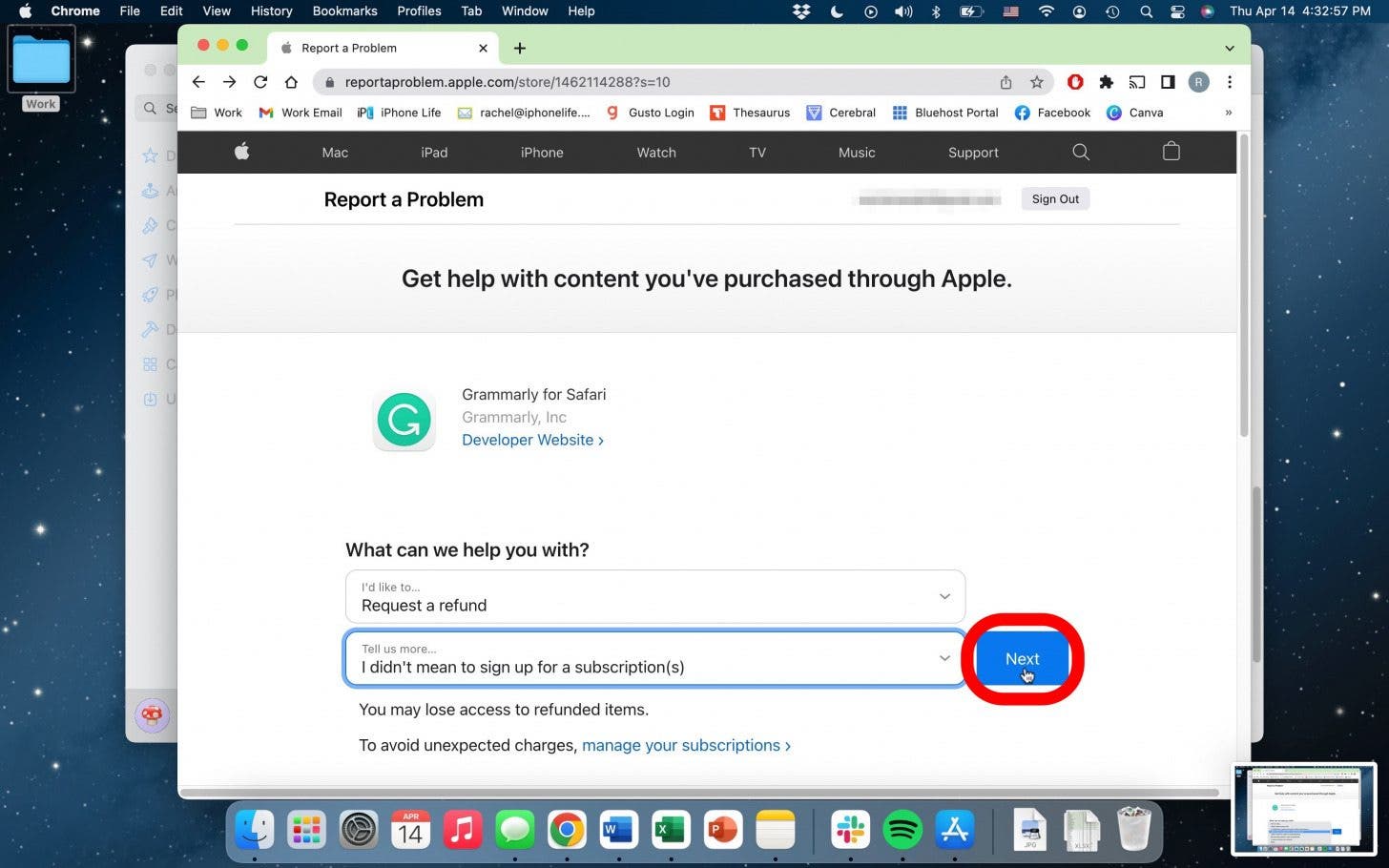 apple request refund