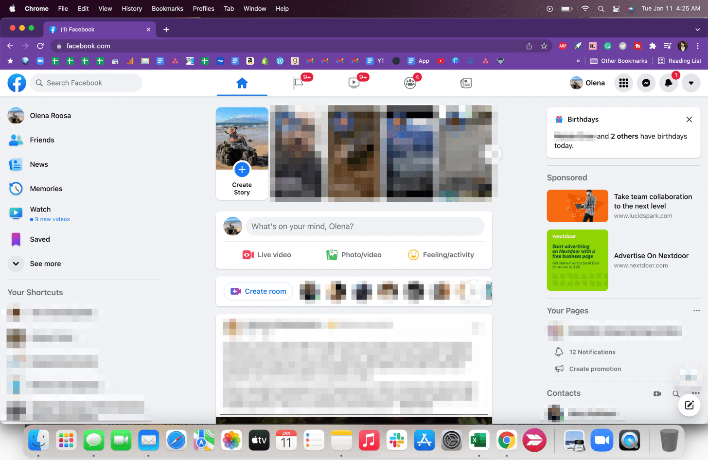 Open Facebook in your internet browser - how do you facetime live on facebook
