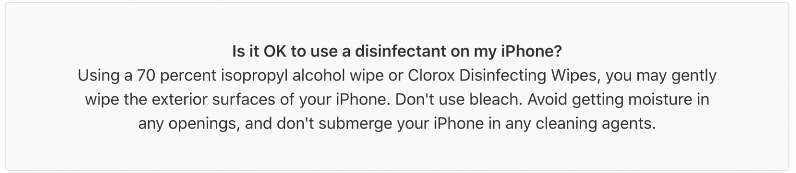 how to sanitize iphone