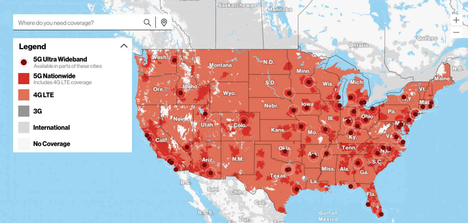 verizon 4 and 5g network