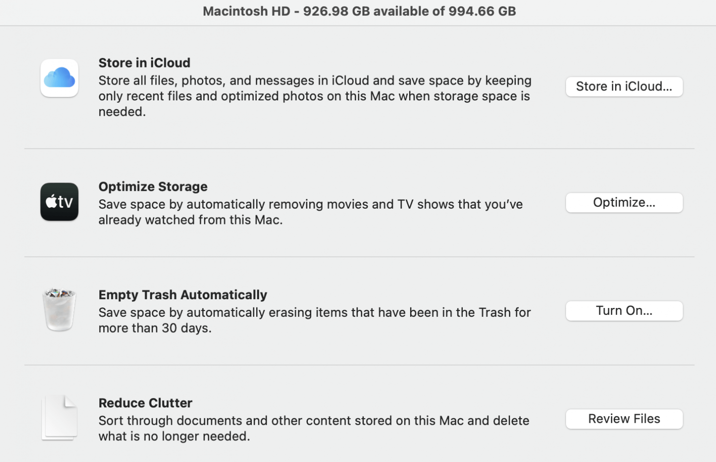 Free up storage on Mac
