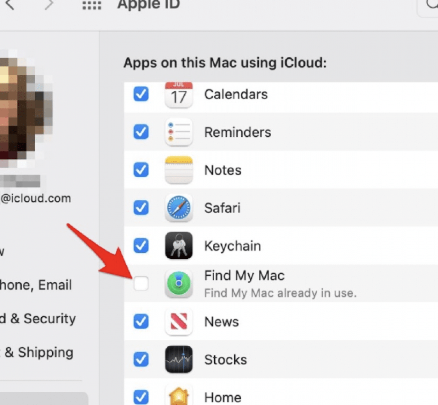 How to wipe a MacBook - Turn off Find My