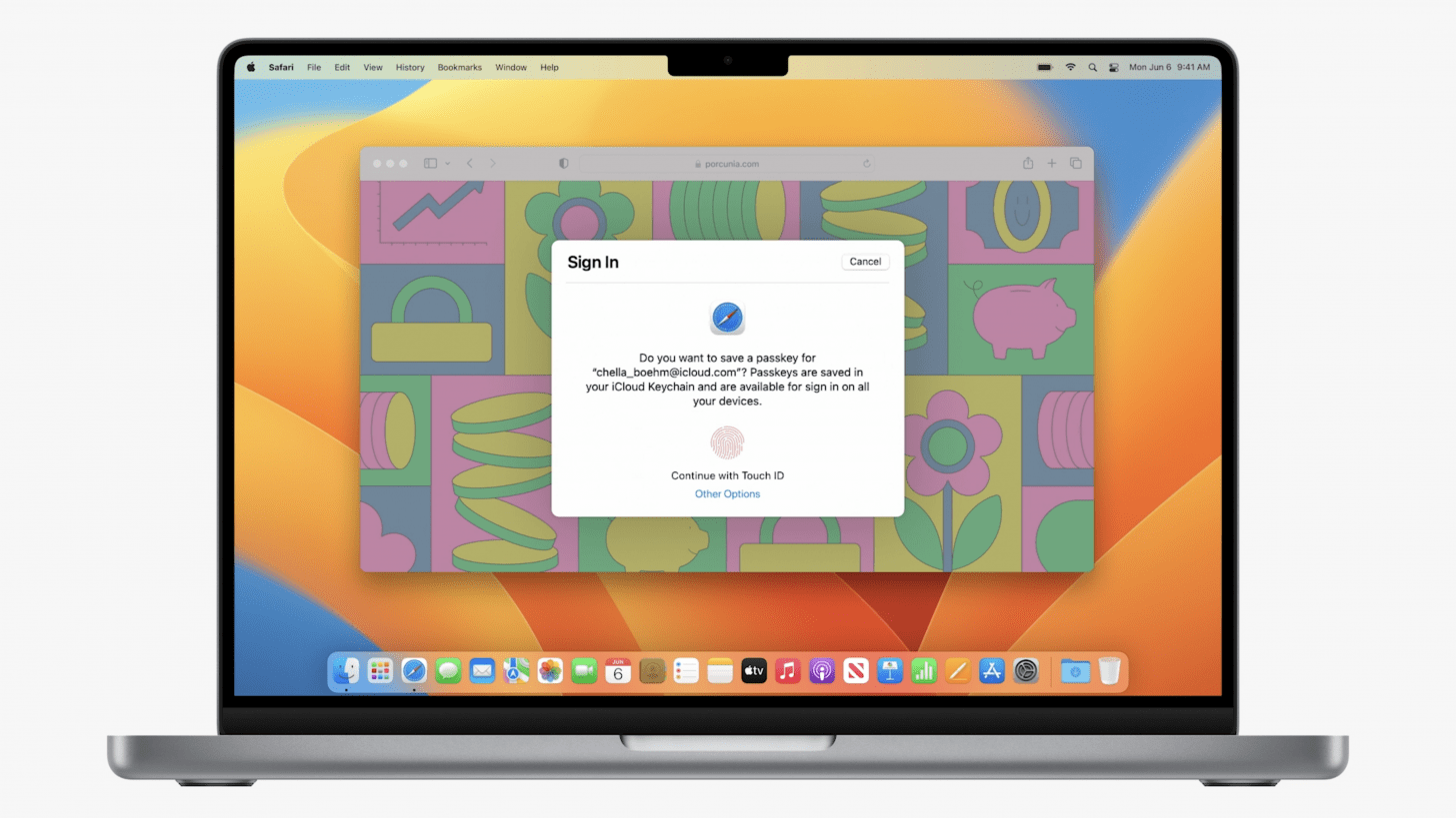 macOS Ventura Passkey feature