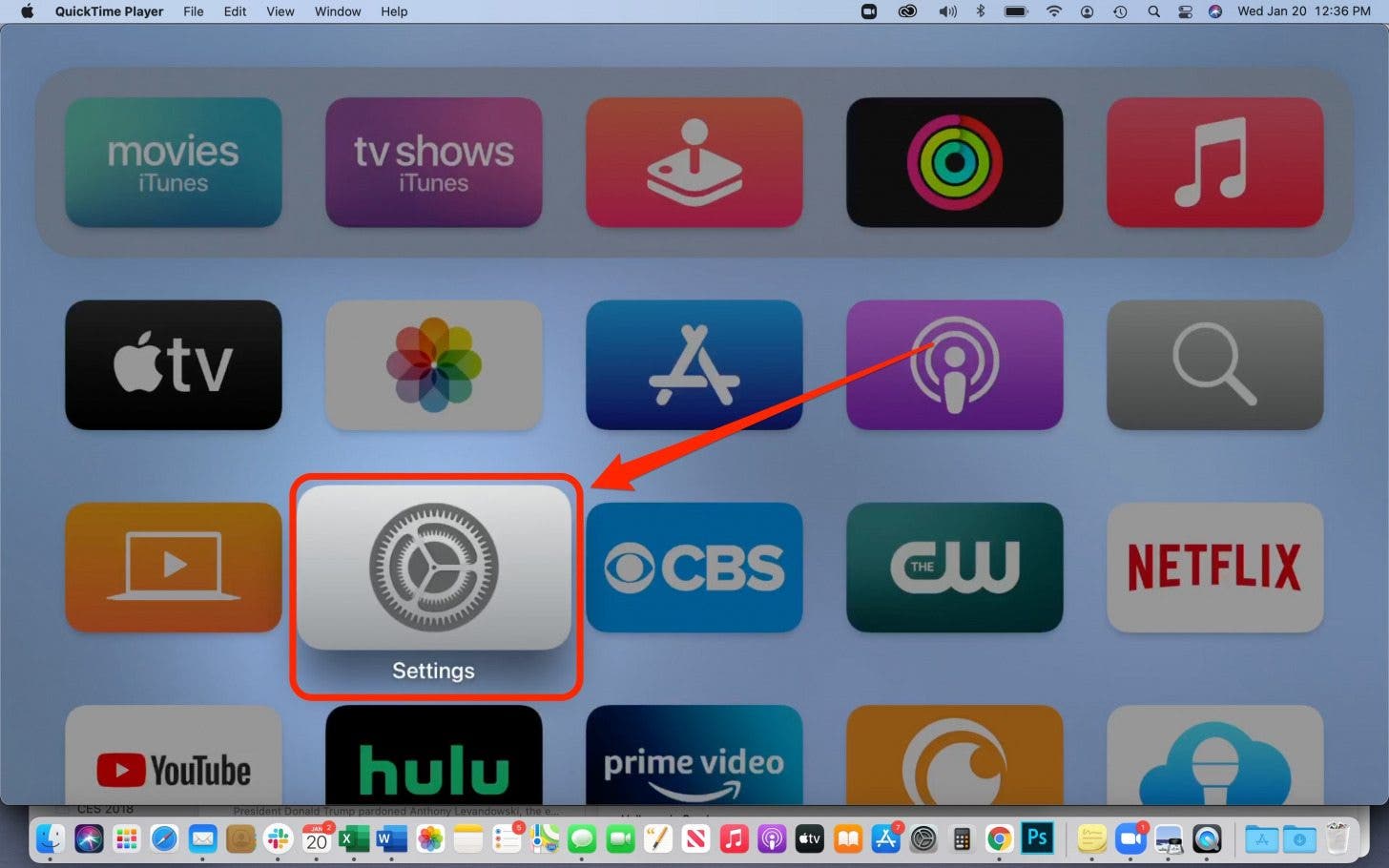 Open Settings on your Apple TV