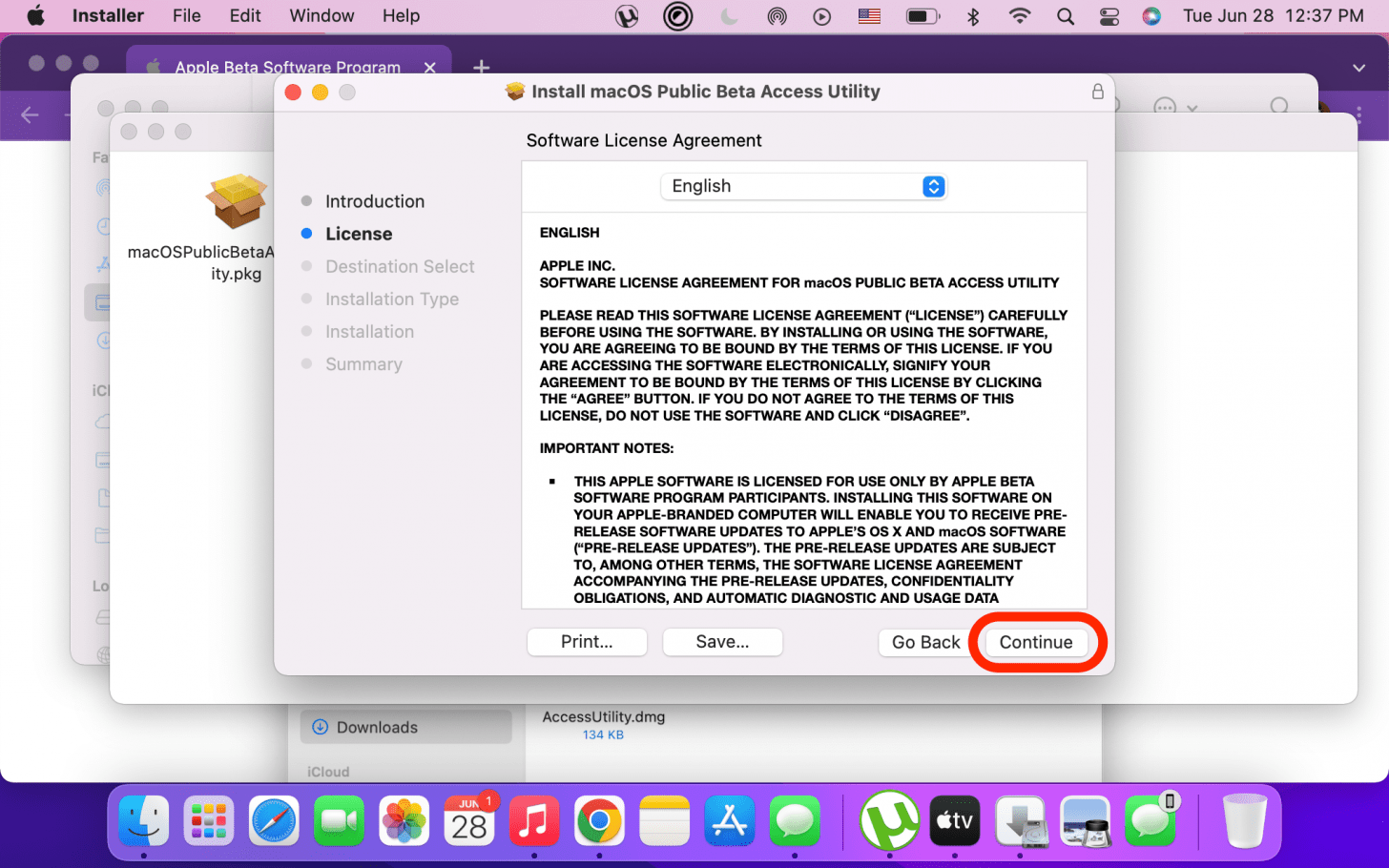 Click Agree to accept the terms of agreement.