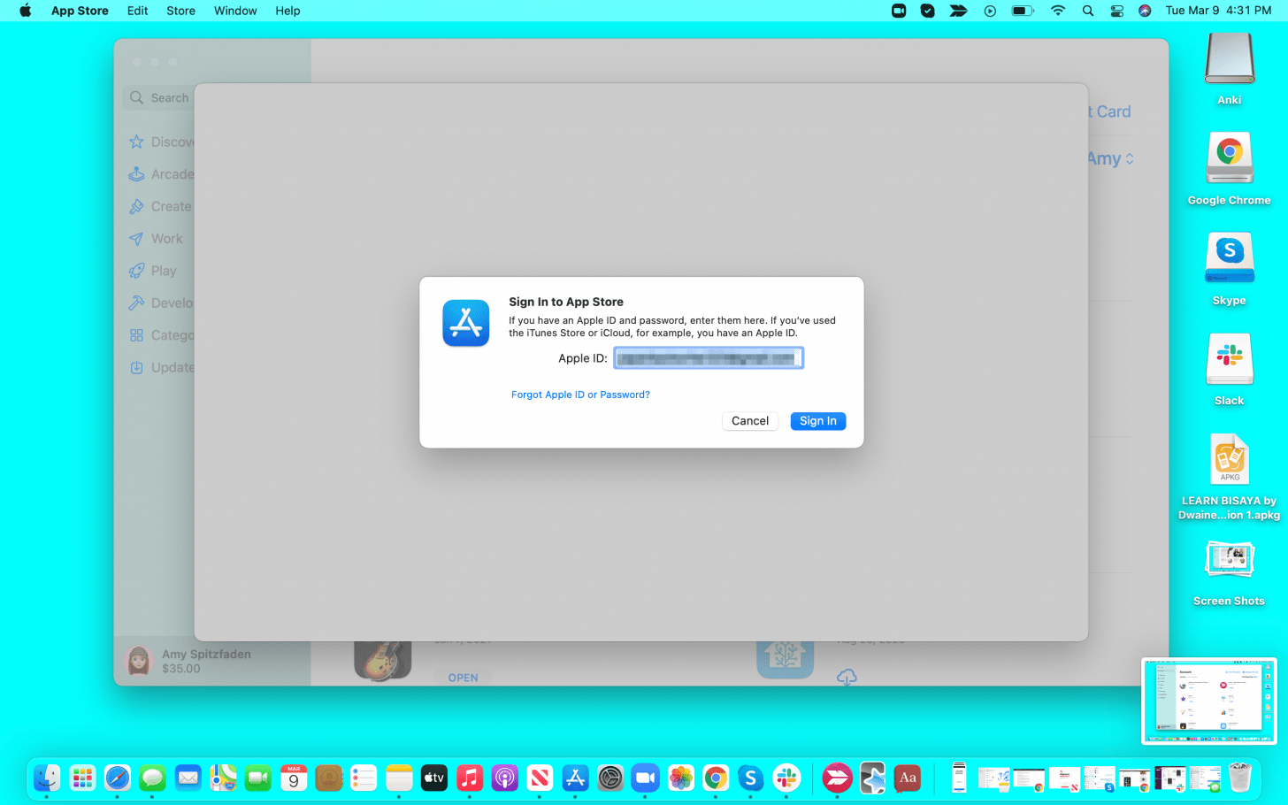 enter your apple id