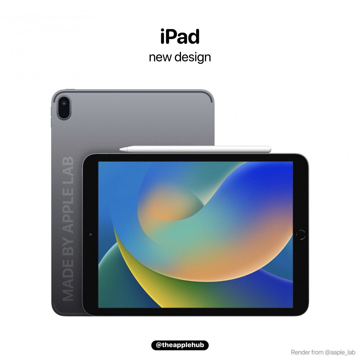 Leaked CAD renders by MySmartPrice of the upcoming 10th generation iPad.