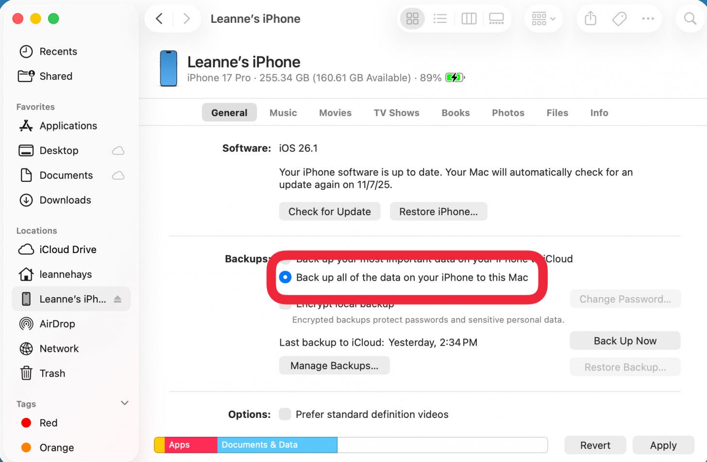 tap back up all of the data on your iphone to this mac tap back up all of the data on your iphone to this mac