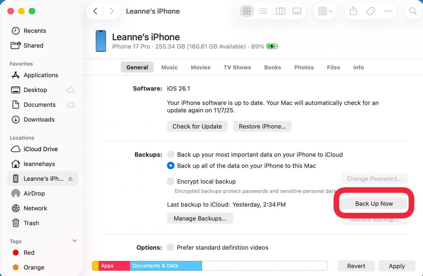 tap back up now on mac