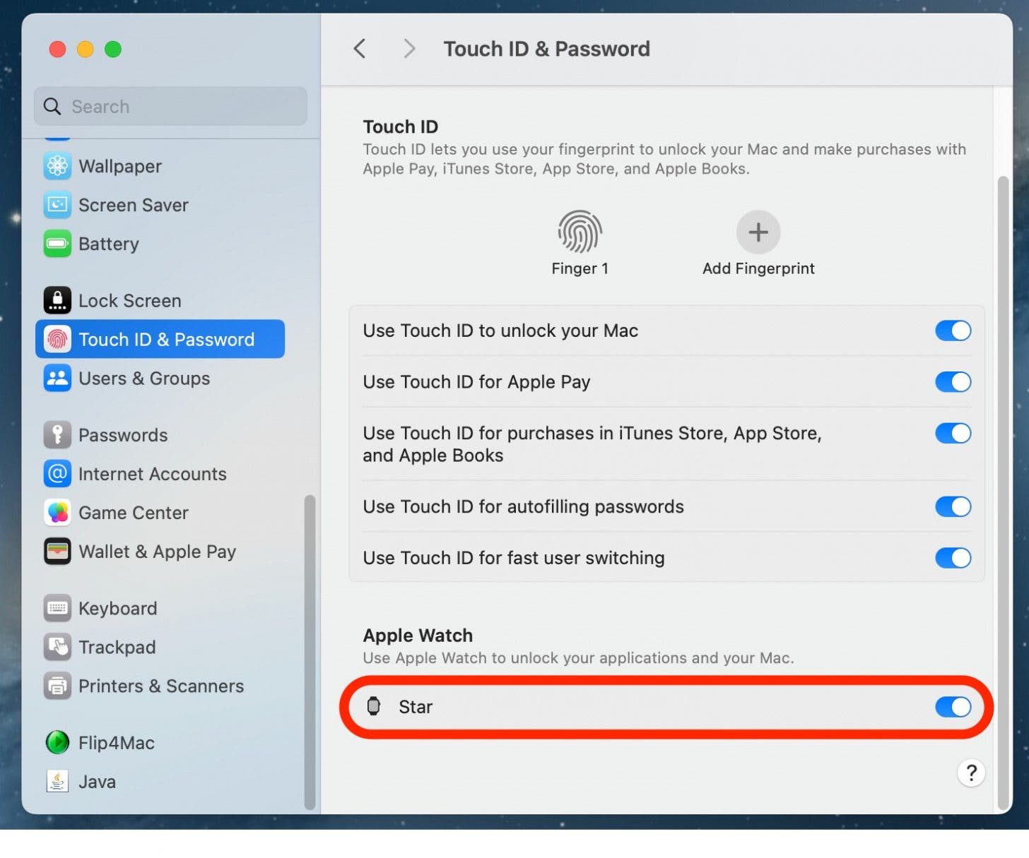 apple watch macbook unlock