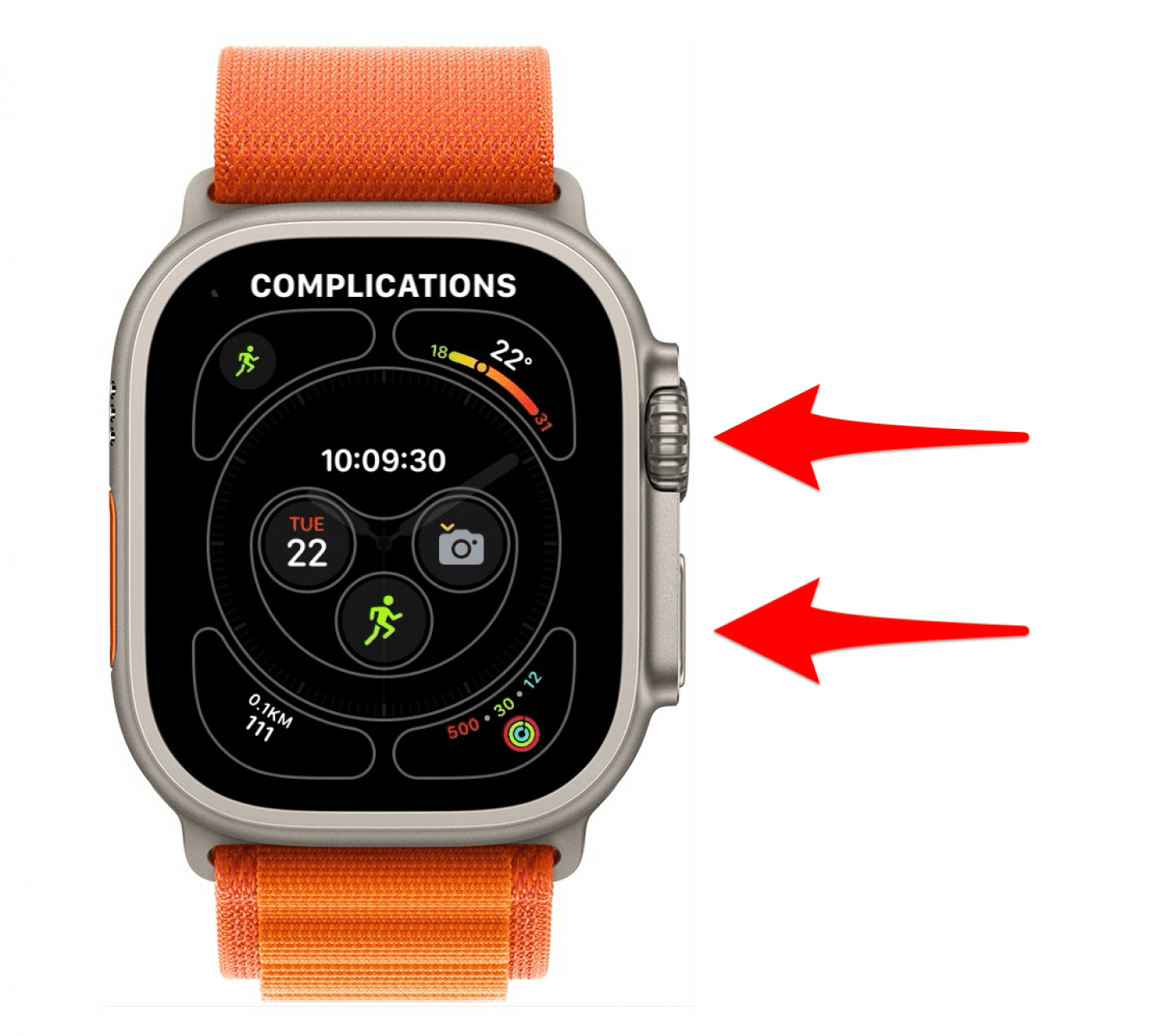 While you are on your workout screen, is by pressing the home button on the Digital Crown and the Side button simultaneously.