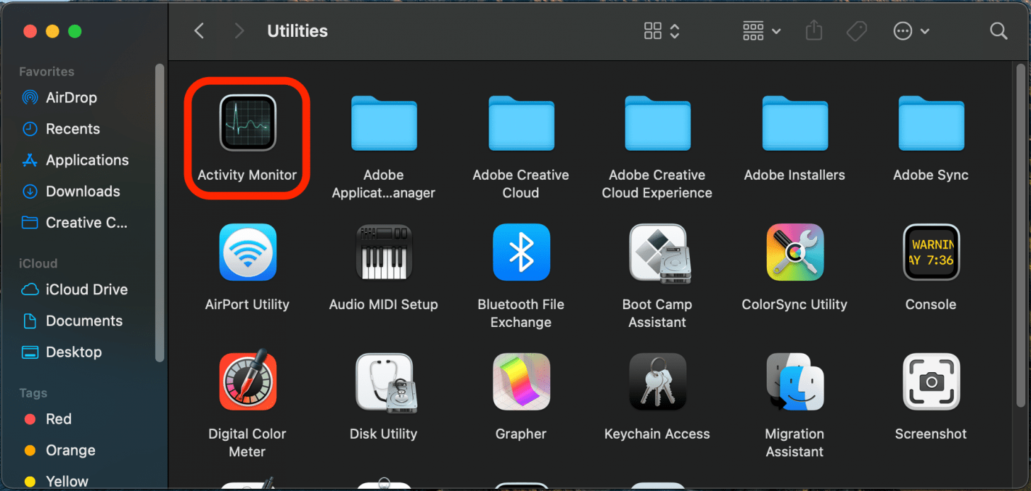 Mac Wheel of Death activity monitor solution