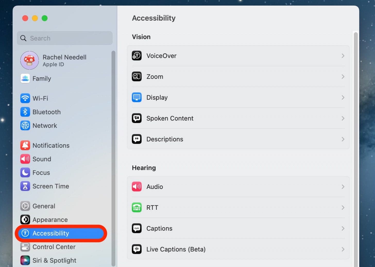 Click Accessibility.