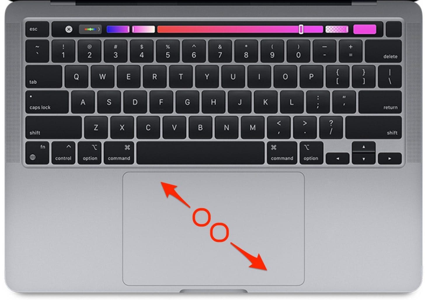 Then, pinch your two fingers out to zoom out.