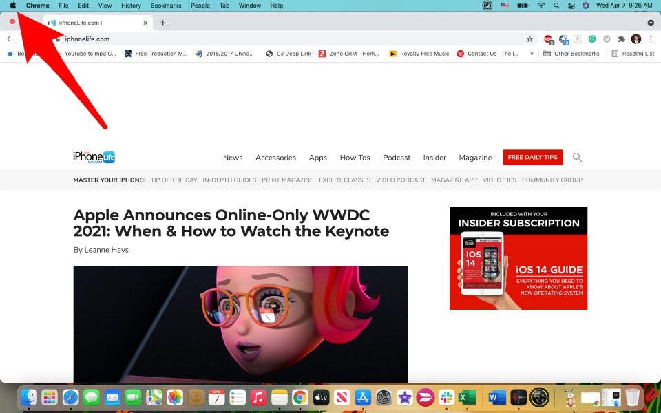 On your Mac, click on the Apple menu.