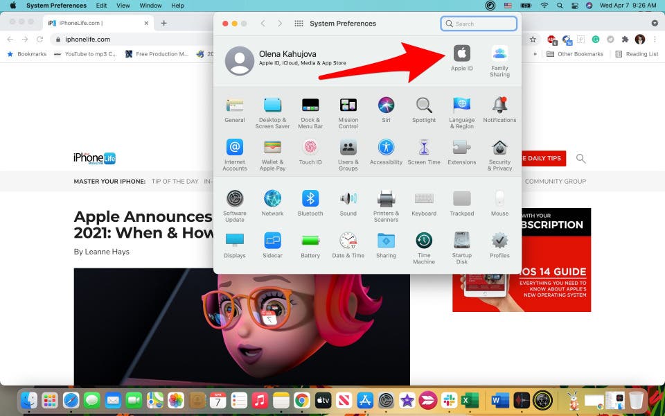 Click Apple ID.